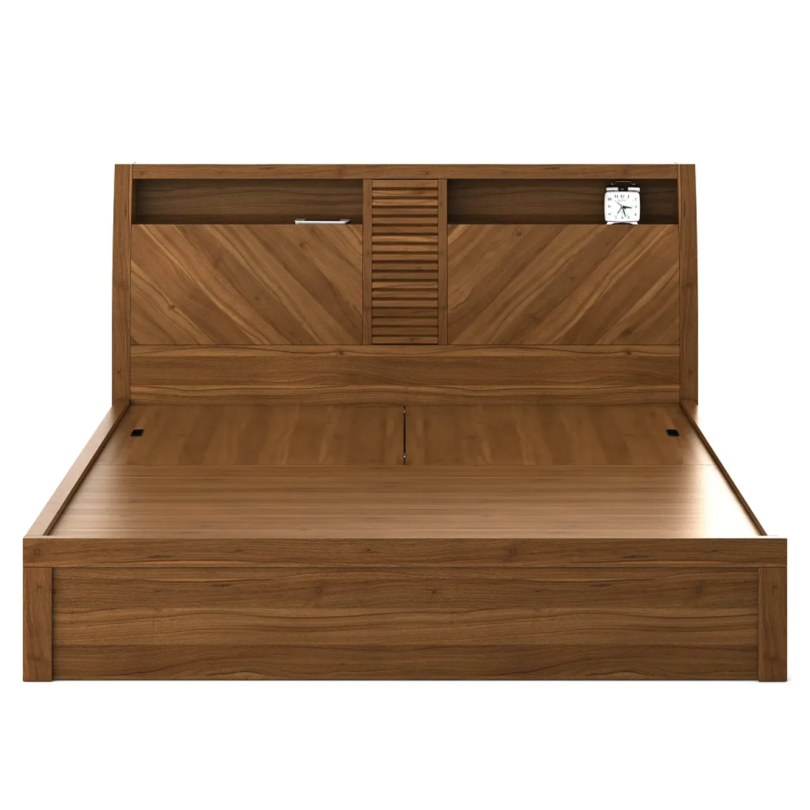Monarch V4 King Bed 3/4th Lift On Storage - Natural Teak